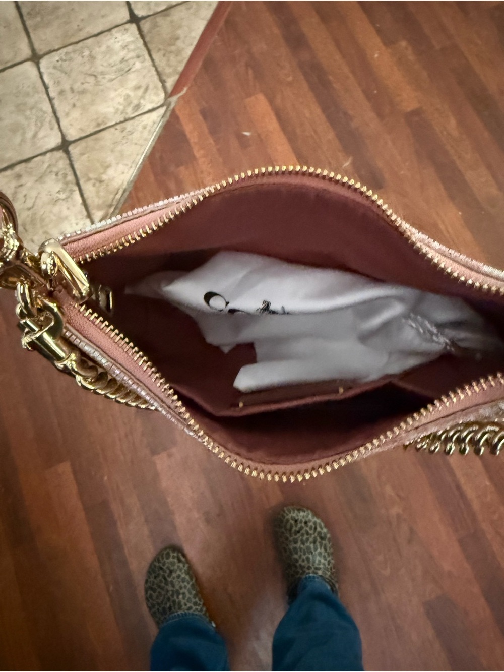 Coach Pink Satin Beaded Teri - Picture 3 of 4